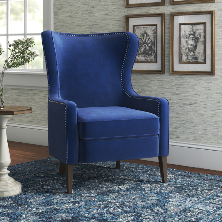 Navy blue wing discount chair